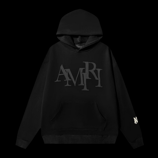 Amiri Puffprint Hoodie Blackout