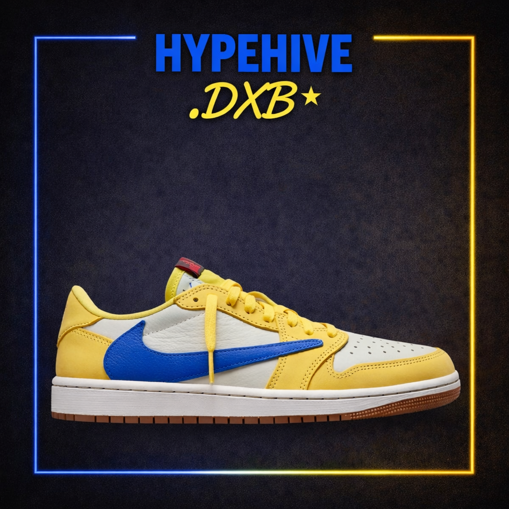 Travis Scott Jordan 1 Lows Canary