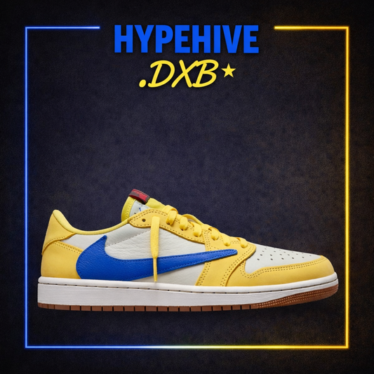 Travis Scott Jordan 1 Lows Canary